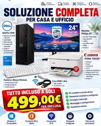 PC DELL COMPLETO + STAMPANTE CANON