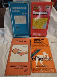 Carte stradali Cecoslovacchia Ungheria Jugoslavia