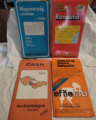 Carte stradali Cecoslovacchia Ungheria Jugoslavia