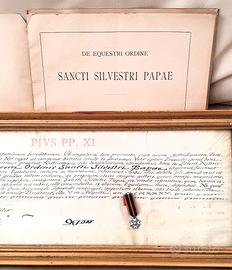 Decreto nomina Ordine equestre San Silvestro Papa.