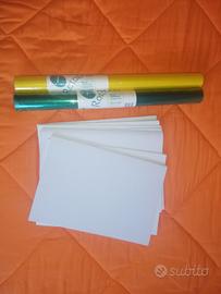 fogli protocollo quadretti e rotolo fodera libri