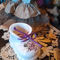 scarpetta porcellana vintage viole dipinte a mano 