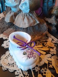 scarpetta porcellana vintage viole dipinte a mano 