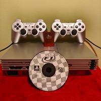 ps2 fat argento con 2 controller 