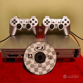 ps2 fat argento con 2 controller 