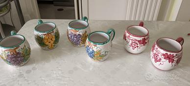 Tazze in ceramica vietrese dipinte a mano 