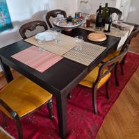 Tavolo sala da pranzo allungabile + 6 sedie colora