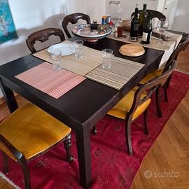 Tavolo sala da pranzo allungabile + 6 sedie colora