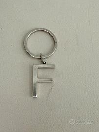 Portachiavi lettera F in argento 925 Made in Italy