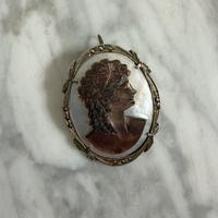 Ciondolo spilla cammeo in argento 800