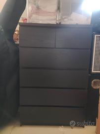 Ikea Malm 6 cassetti nera