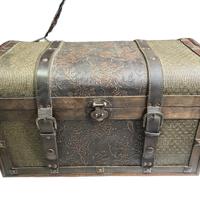 Baule decorativo stile antico vintage in legno