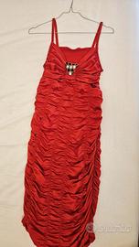 Mini abito drappeggiato in raso 