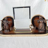 Portafoto in legno rame ottone e vetro 