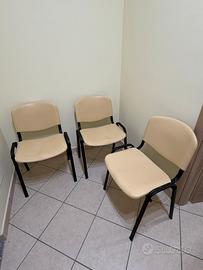 3 Sedie da sala di attesa ufficio