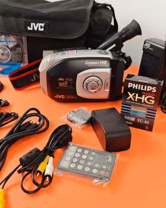 Videocamera JVC anni  90 vintage VHSC con accessor