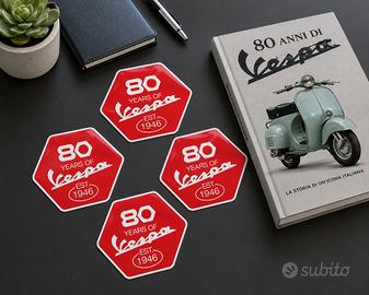Adesivi tipo 80 anni della Vespa.