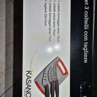 Set 3 Coltelli con Tagliere Kasanova