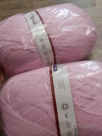 gomitoli giganti di lana acrilico rosa 
