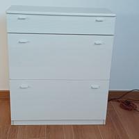 scarpiera bianco laccato, mobiletto bagno