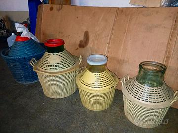 Stock/lotto 4 Damigiane Vetro (10L, 20L, 25L) 