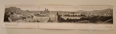 Cartolina antica panoramica pieghevole Palermo