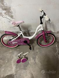 Bicicletta da bambina 4-7 anni con rotelle 16"