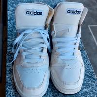 Scarpe Adidas Hoops 3.0 Mid Classic da uomo bianca