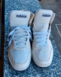 Scarpe Adidas Hoops 3.0 Mid Classic da uomo bianca