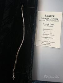 Tennis in oro 18 con diamanti con caratura di 3,40