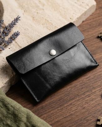 Portatabacco in vera pelle nero