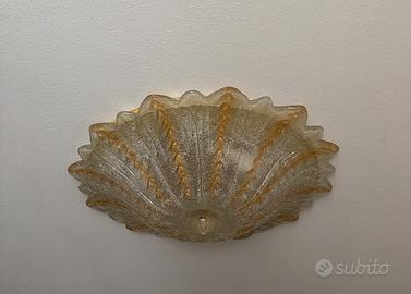Grande plafoniera tonda in vetro di Murano