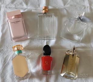 Lotto 6 boccette profumo vuote collezione Tiffany