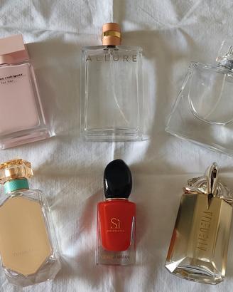 Lotto 6 boccette profumo vuote collezione Tiffany