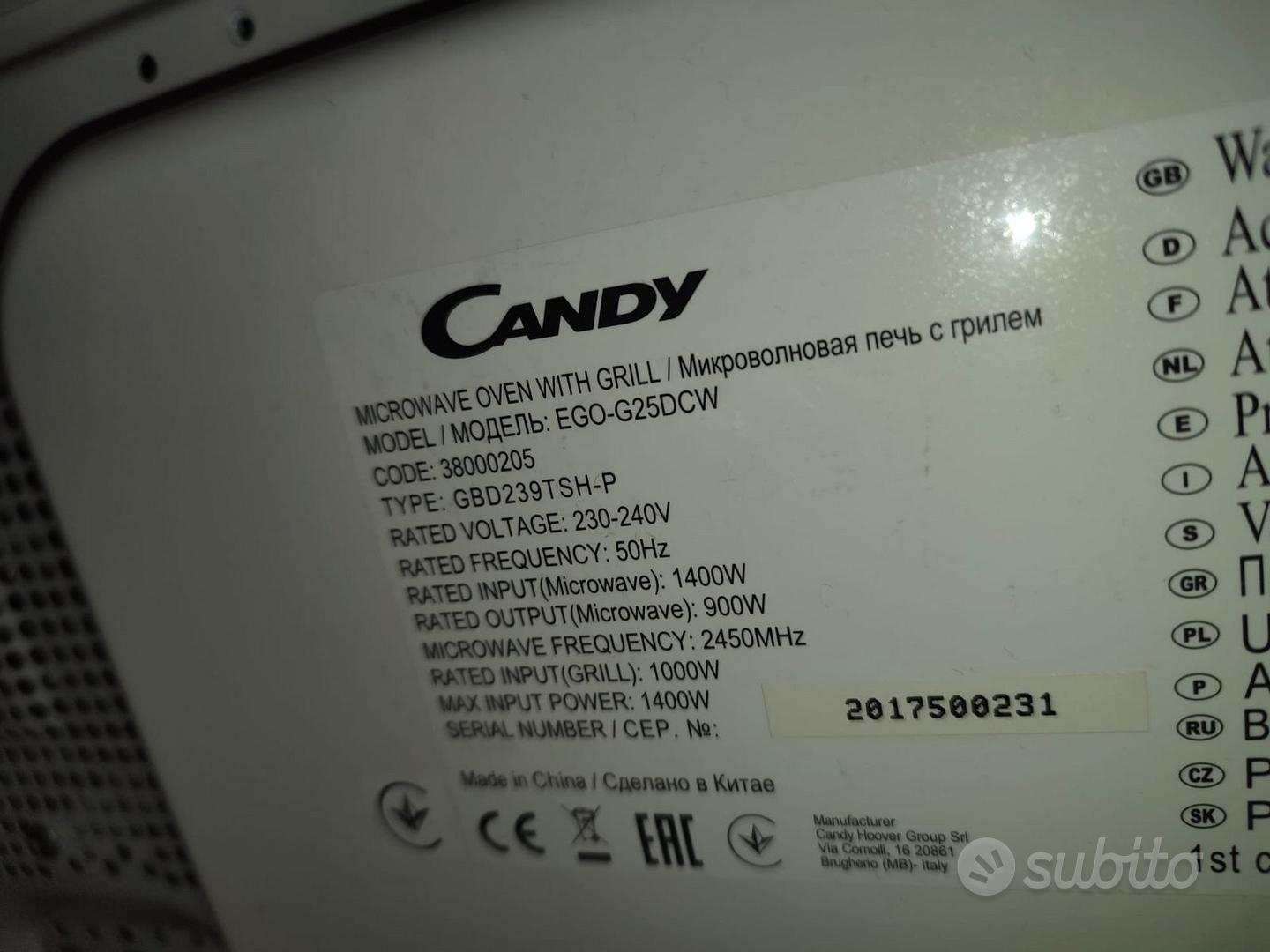 Forno microonde Candy EGO-C25DCW 25 litri - Elettrodomestici In vendita a  Padova