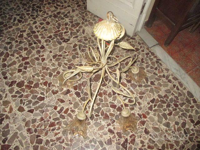 Lampadario in ferro battuto stile Shabby a 5 luci