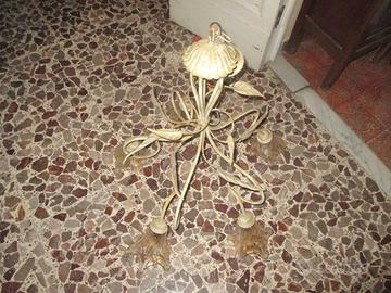 Lampadario in ferro battuto stile Shabby a 5 luci