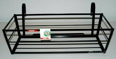 Balconiera in acciaio a ganci tondi cm 60x23x16 h