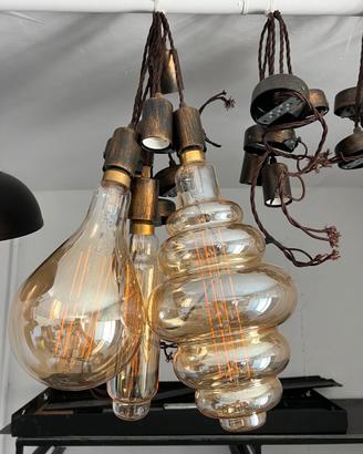 Lampadario a sospensione 5 luci + 5 lampade decor.