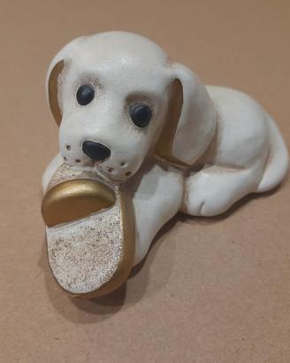cagnolino Thun che gioca con una ciabatta 