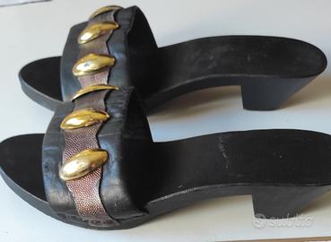ZOCCOLI IN LEGNO E PELLE  37