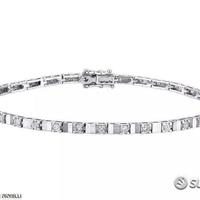 BRACCIALE TENNIS ORO 18kt. CON DIAMANTI ALTERNATI