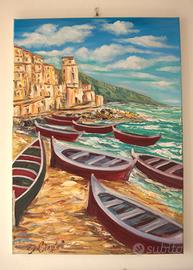 Quadro moderno olio su tela 50x70cm materico