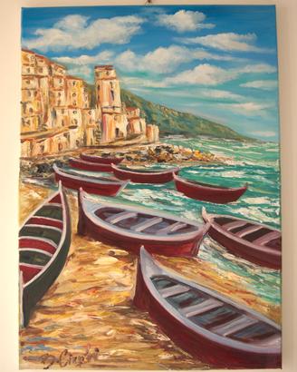Quadro moderno olio su tela 50x70cm materico
