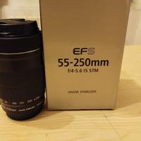 Canon obiettivo ef-s 55-250mm + paraluce et-63