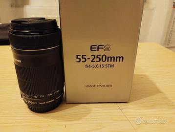 Canon obiettivo ef-s 55-250mm + paraluce et-63