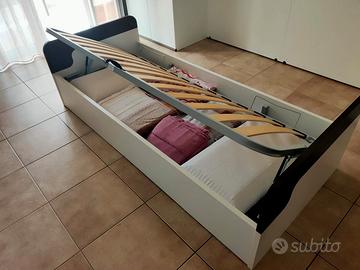 letto singolo con cassettone 