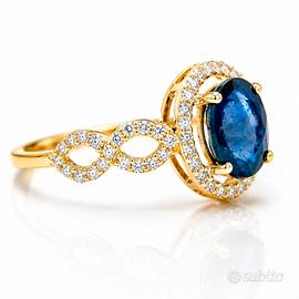 Anello in oro 14 kt con Zaffiro da 1.21 ct  