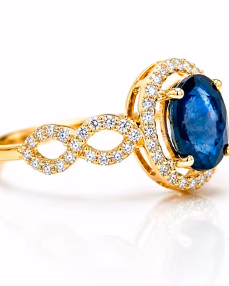 Anello in oro 14 kt con Zaffiro da 1.21 ct  