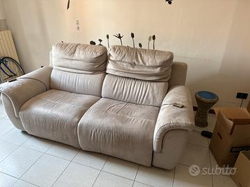 Divano 2 posti reclinabile elettrico grigio seta
